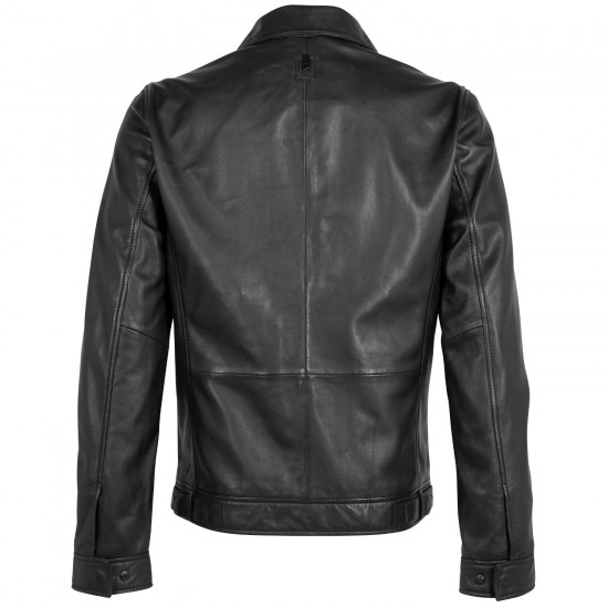 Męska skórzana kurtka Mauritius Srebrno-czarna MSMParvis