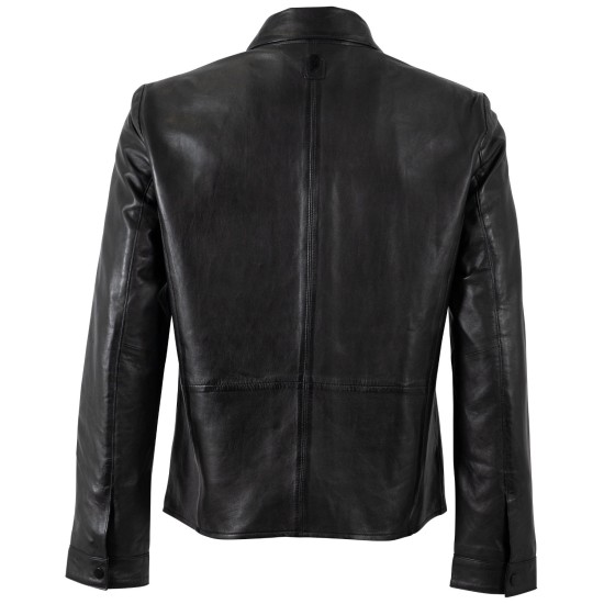 Męska skórzana kurtka Mauritius Srebrno-czarna MSMPevek