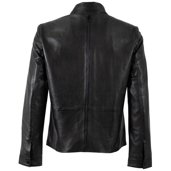 Męska skórzana kurtka Mauritius Srebrno-czarna MSMPevek