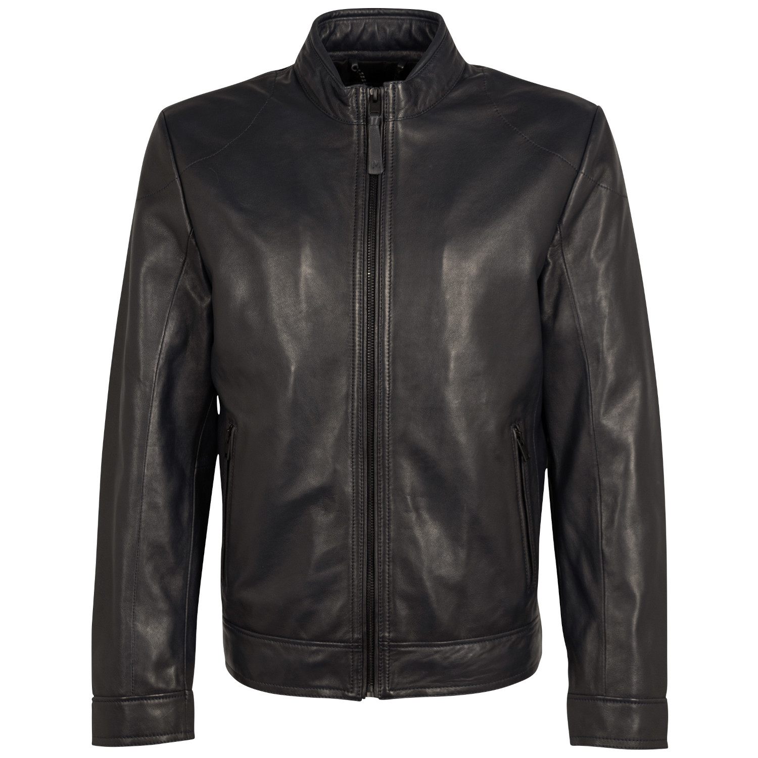 Męska skórzana kurtka Mauritius Srebrna Granatowa MSMTaavi – Kurtki skórzane