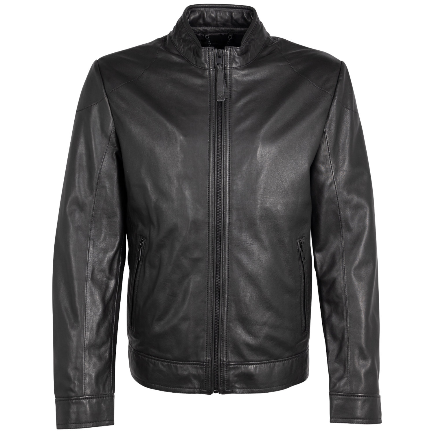 Męska skórzana kurtka Mauritius Srebrno-czarna MSMTaavi – Kurtki skórzane