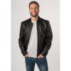 Męska skórzana kurtka Mauritius Srebrno-czarna MSMTaavi – Kurtki skórzane