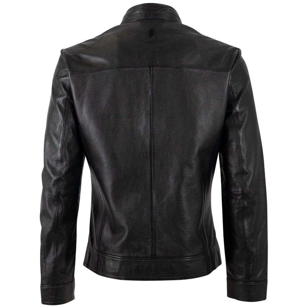 Męska skórzana kurtka Mauritius Srebrno-czarna MSMTamas