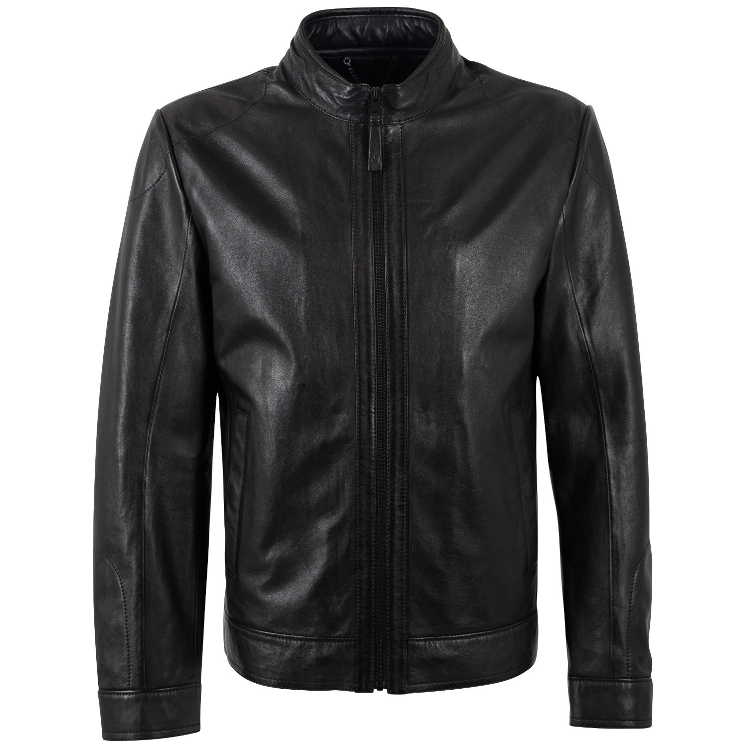 Męska skórzana kurtka Mauritius Srebrno-czarna MSMTamas – Kurtki skórzane