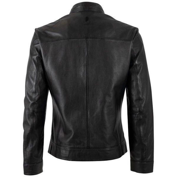 Męska skórzana kurtka Mauritius Srebrno-czarna MSMTamas