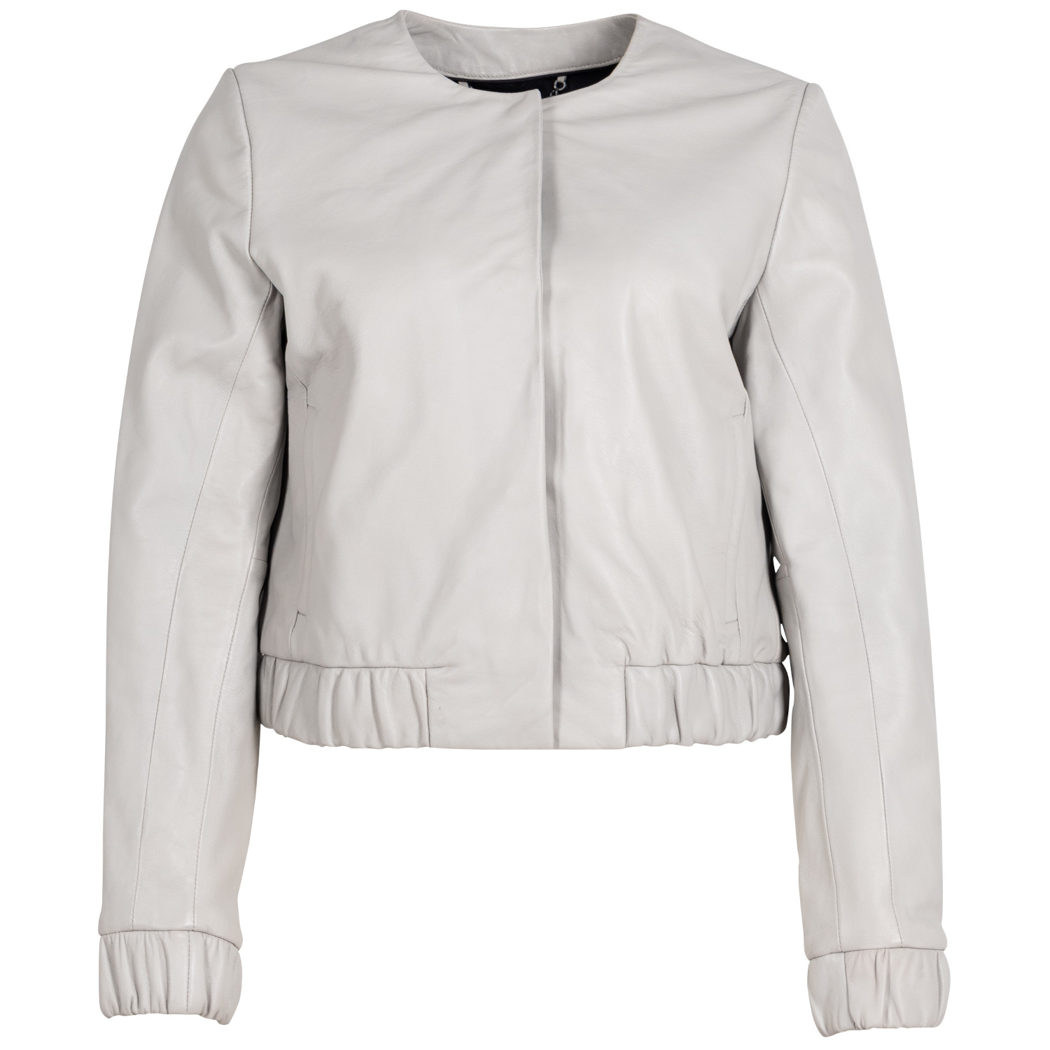 Krótka Skórzana Kurtka Damska Mauritius Silver Srebrnoszara MSWAnysha – Kurtki skórzane