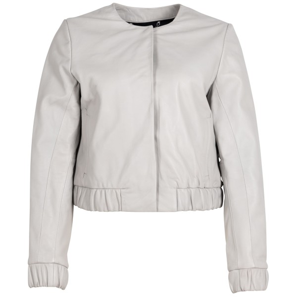 Krótka Skórzana Kurtka Damska Mauritius Silver Srebrnoszara MSWAnysha