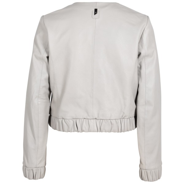 Krótka Skórzana Kurtka Damska Mauritius Silver Srebrnoszara MSWAnysha