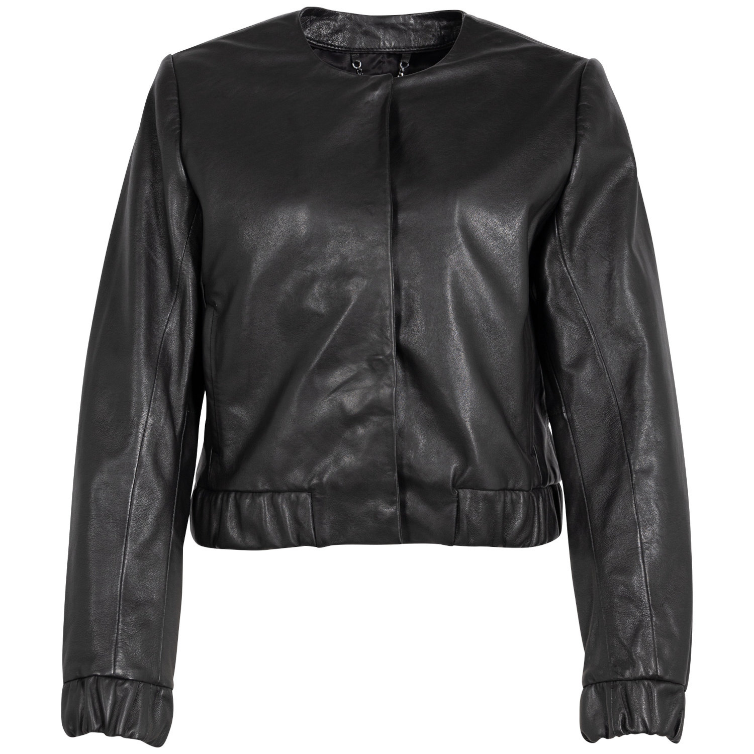 Krótka Skórzana Kurtka Damska Mauritius Silver Czarna MSWAnysha – Kurtki skórzane