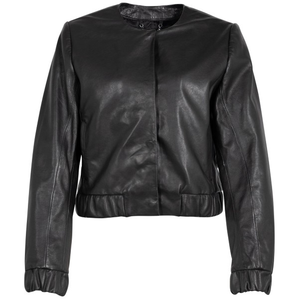 Krótka Skórzana Kurtka Damska Mauritius Silver Czarna MSWAnysha