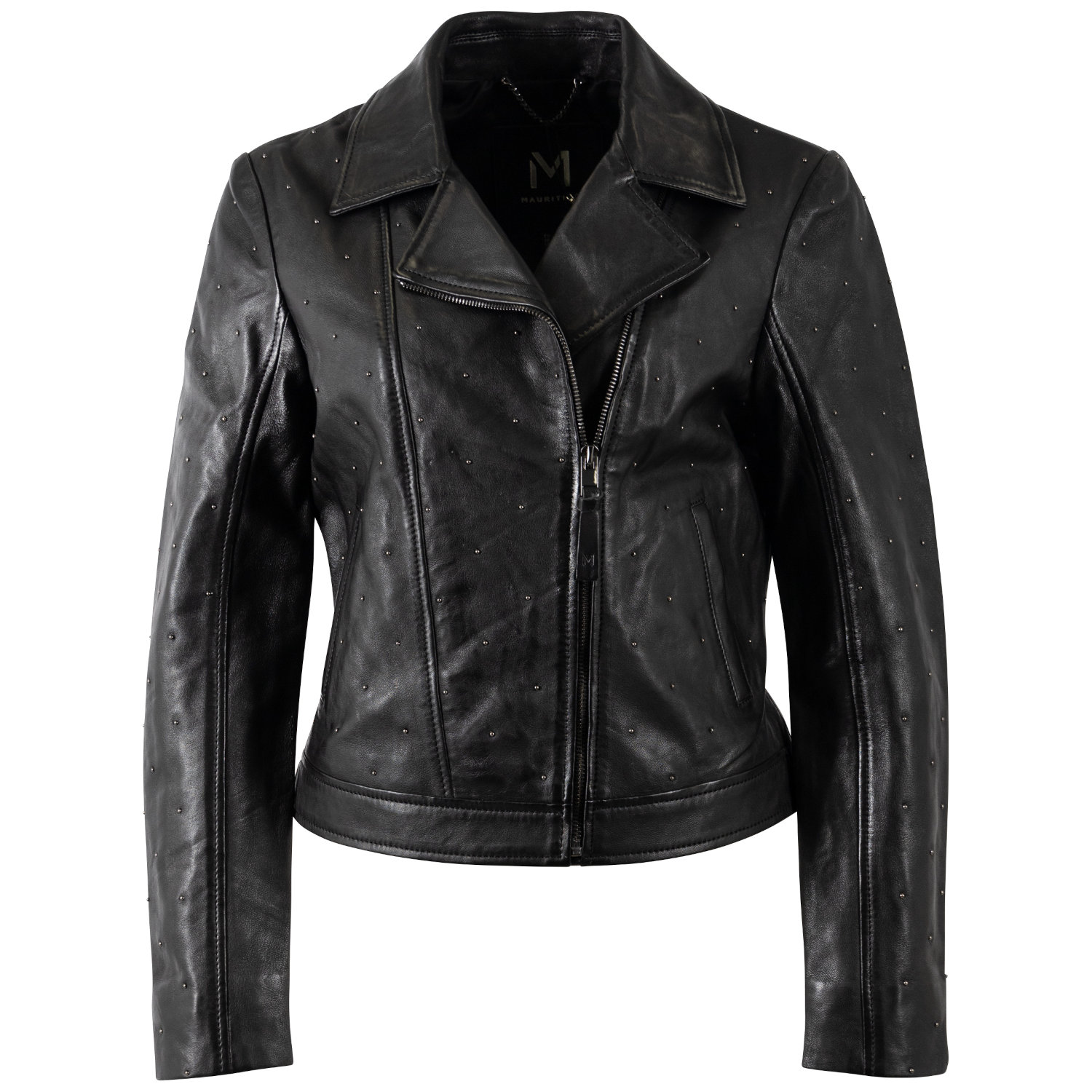 Kurtka skórzana damska Mauritius Srebrno-czarna MSWGiljana