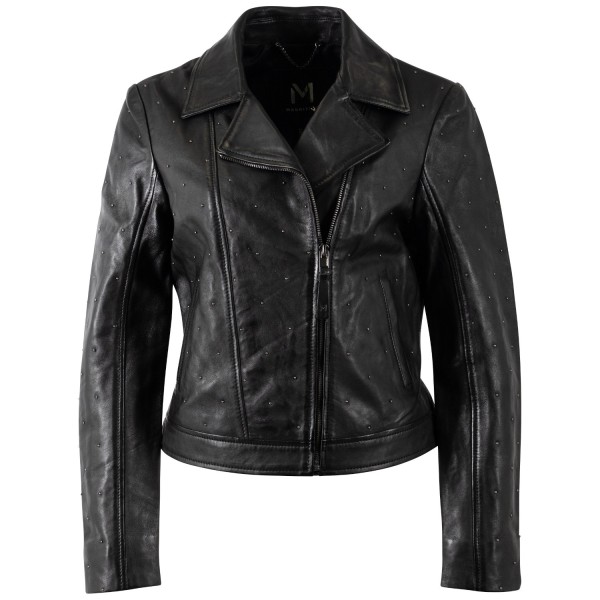 Kurtka skórzana damska Mauritius Srebrno-czarna MSWGiljana