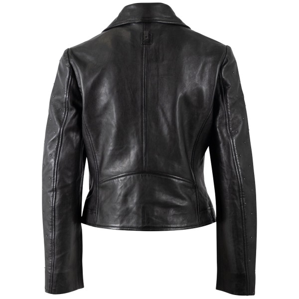 Kurtka skórzana damska Mauritius Srebrno-czarna MSWGiljana