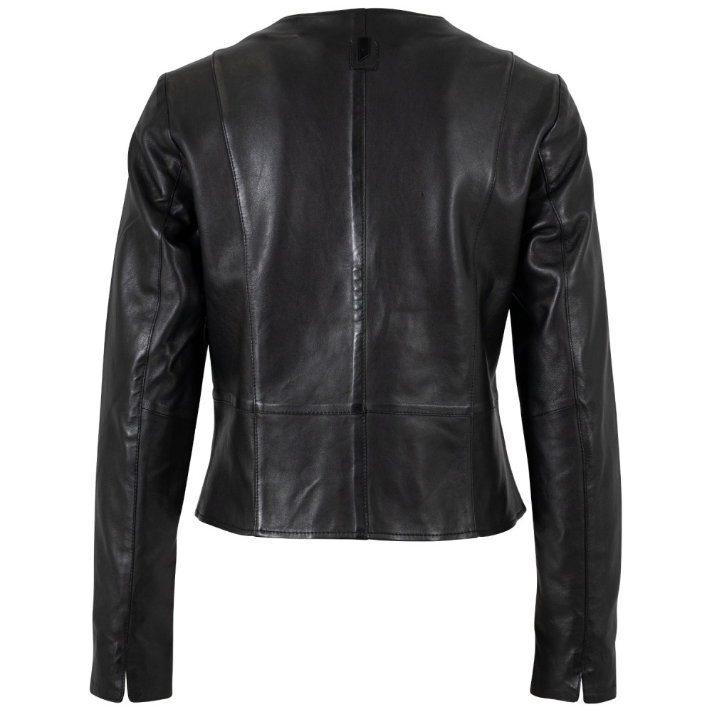 Kurtka skórzana damska Mauritius Srebrno-czarna MSWLerissa