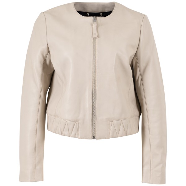 Kurtka skórzana damska Mauritius Srebrny Jasnobeżowy MSWManaus