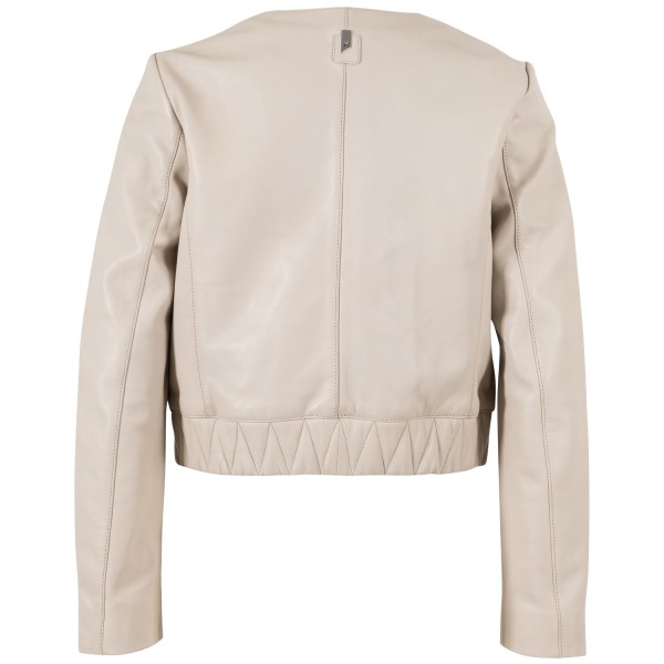 Kurtka skórzana damska Mauritius Srebrny Jasnobeżowy MSWManaus