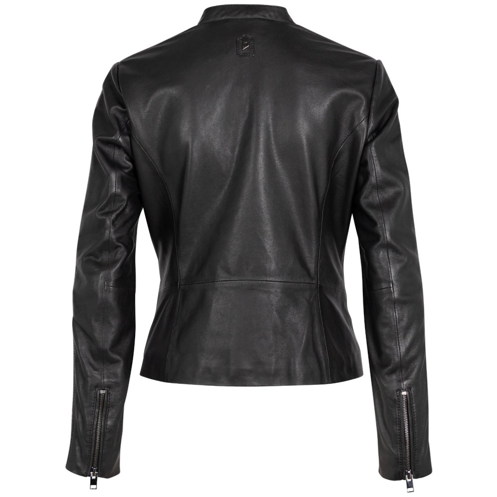 Kurtka skórzana damska Mauritius Srebrno-czarna MSWNayah