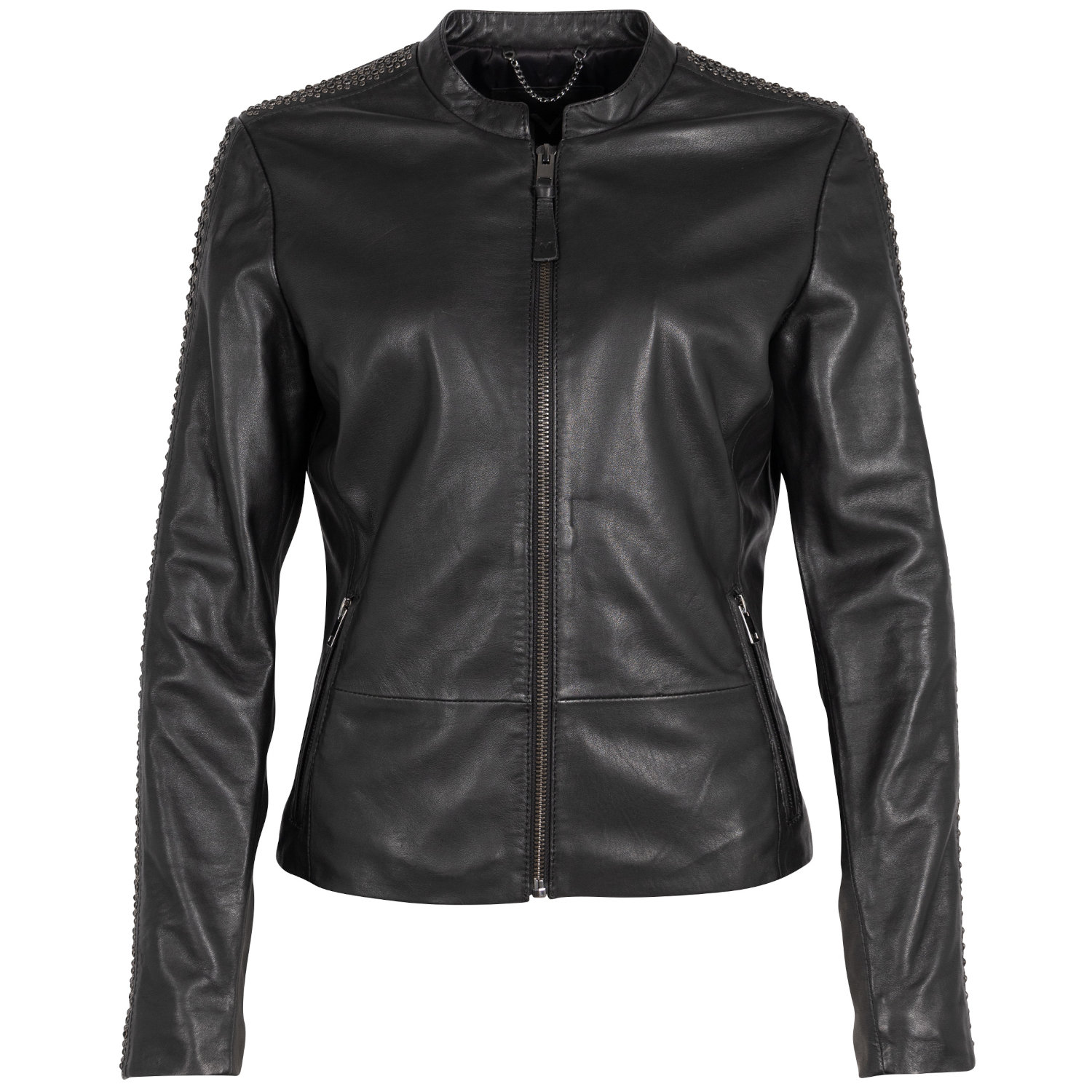 Kurtka skórzana damska Mauritius Srebrno-czarna MSWNayah – Kurtki skórzane