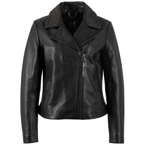 Kurtka skórzana damska Mauritius Srebrno-czarna MSWVilja