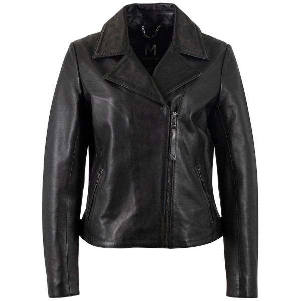 Kurtka skórzana damska Mauritius Srebrno-czarna MSWVilja