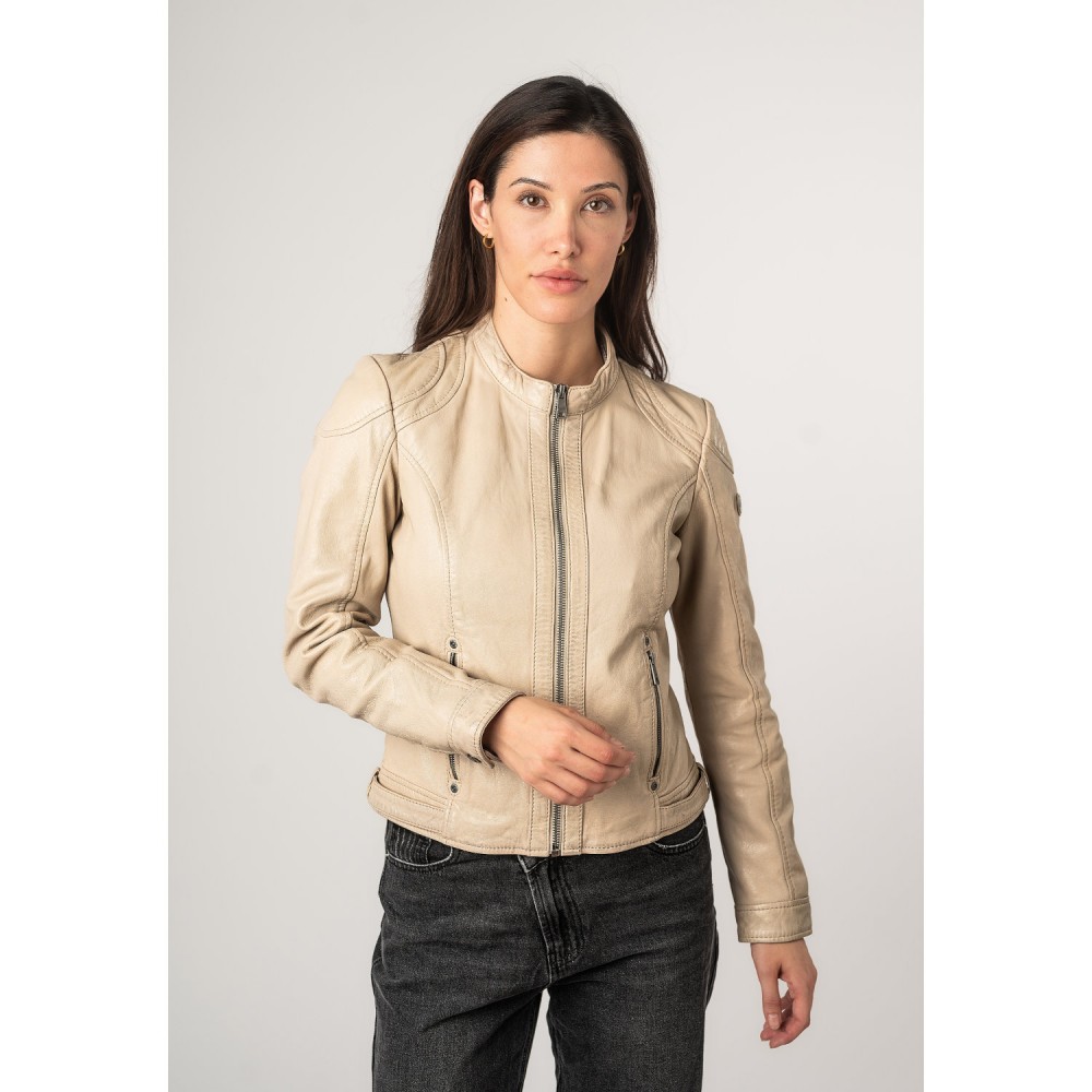 Kurtka skórzana damska Mauritius Off White MWAdila - readytowear