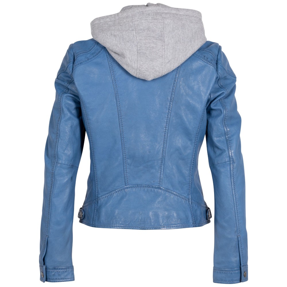 Damska kurtka skórzana Mauritius Niebieska MWAdila - readytowear
