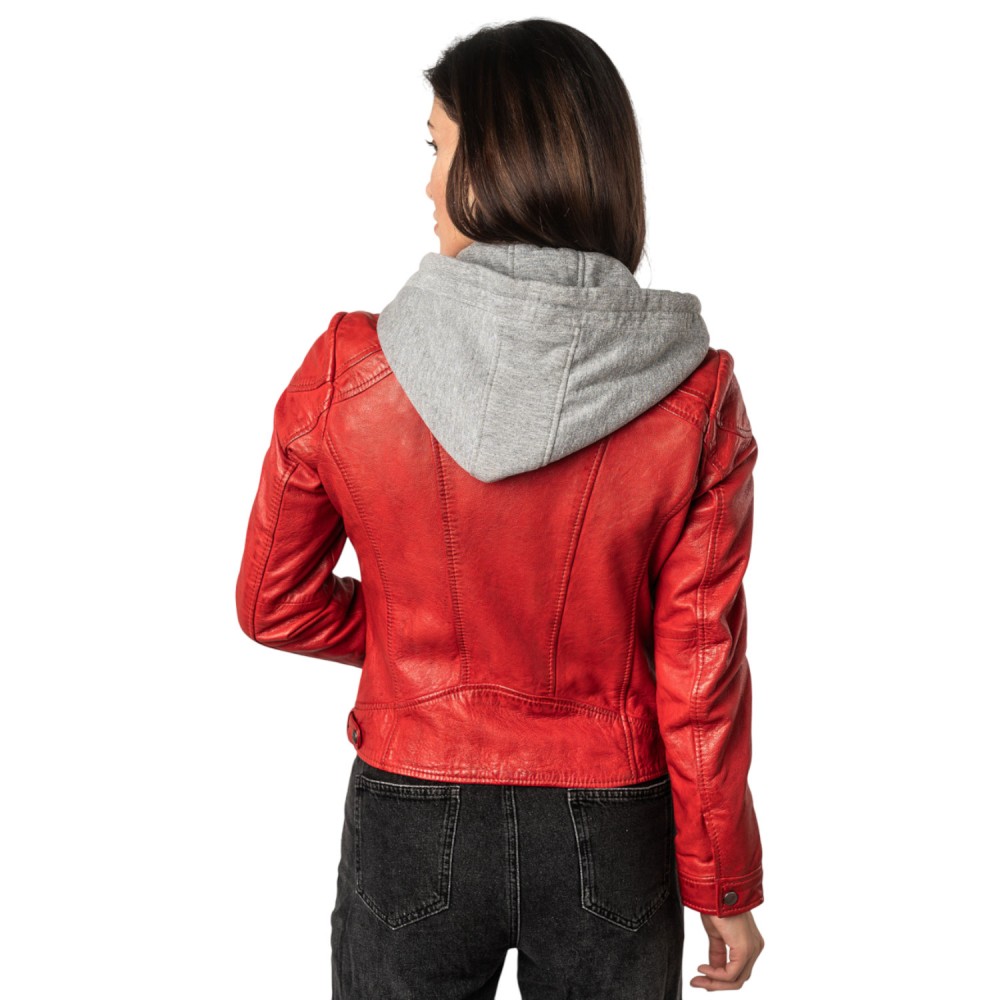 Skórzana Kurtka Damska Mauritius Czerwona MWAdila