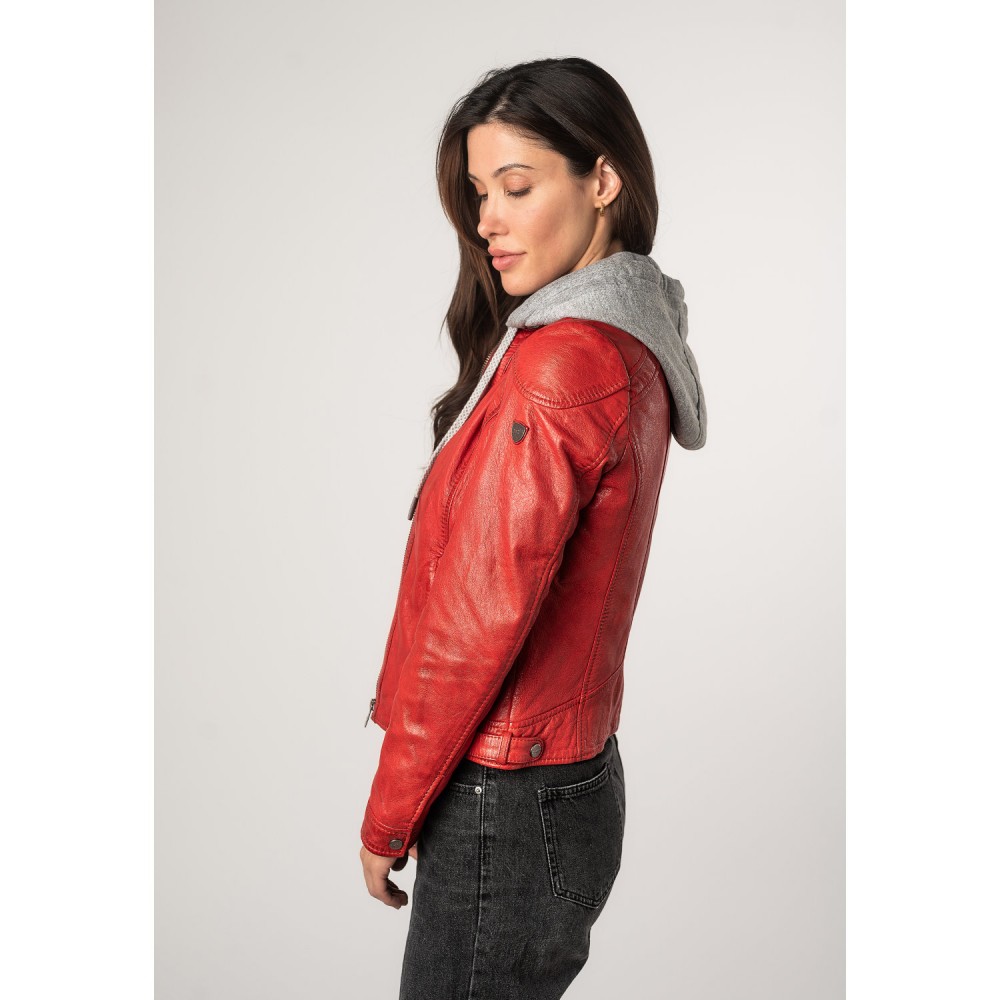 Skórzana Kurtka Damska Mauritius Czerwona MWAdila - readytowear