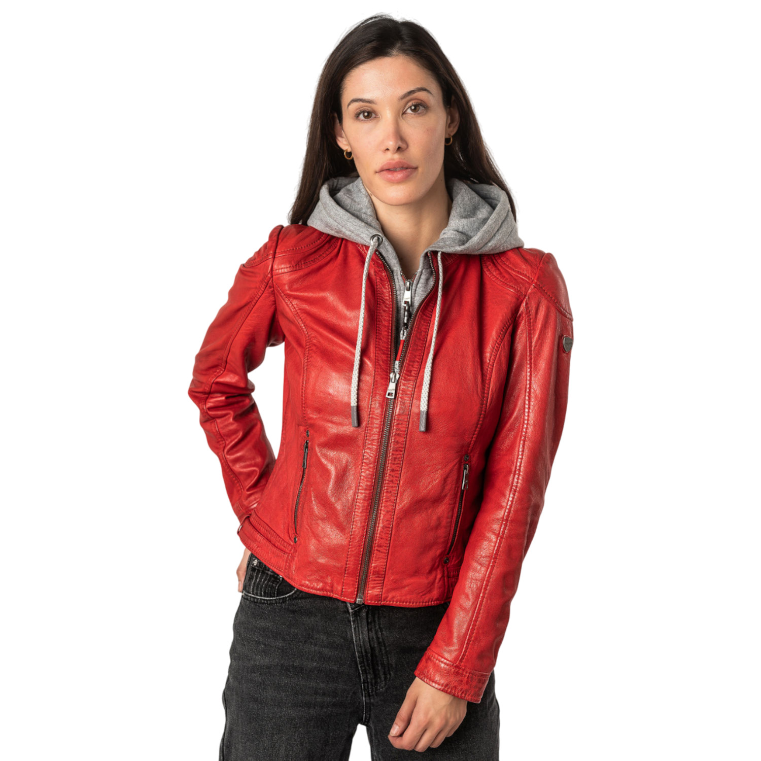 Skórzana Kurtka Damska Mauritius Czerwona MWAdila – Kurtki skórzane