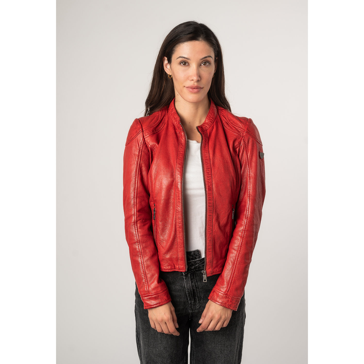 Skórzana Kurtka Damska Mauritius Czerwona MWAdila – Kurtki skórzane