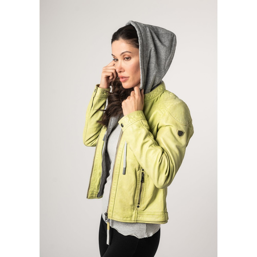 Skórzana Kurtka Damska Mauritius Zielona Lime MWAdila - readytowear