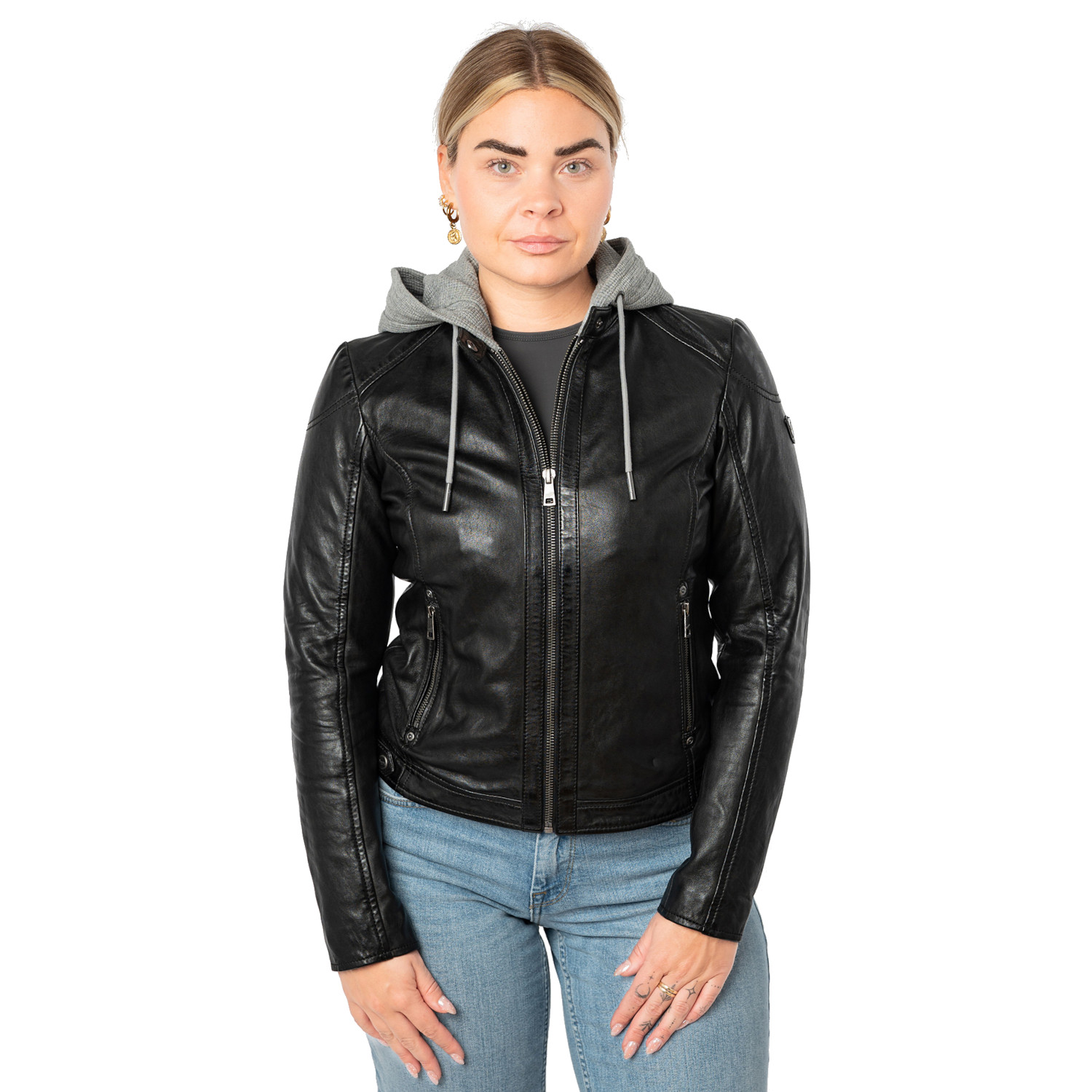 Kurtka skórzana damska Mauritius Czarna MWAlani – Kurtki skórzane