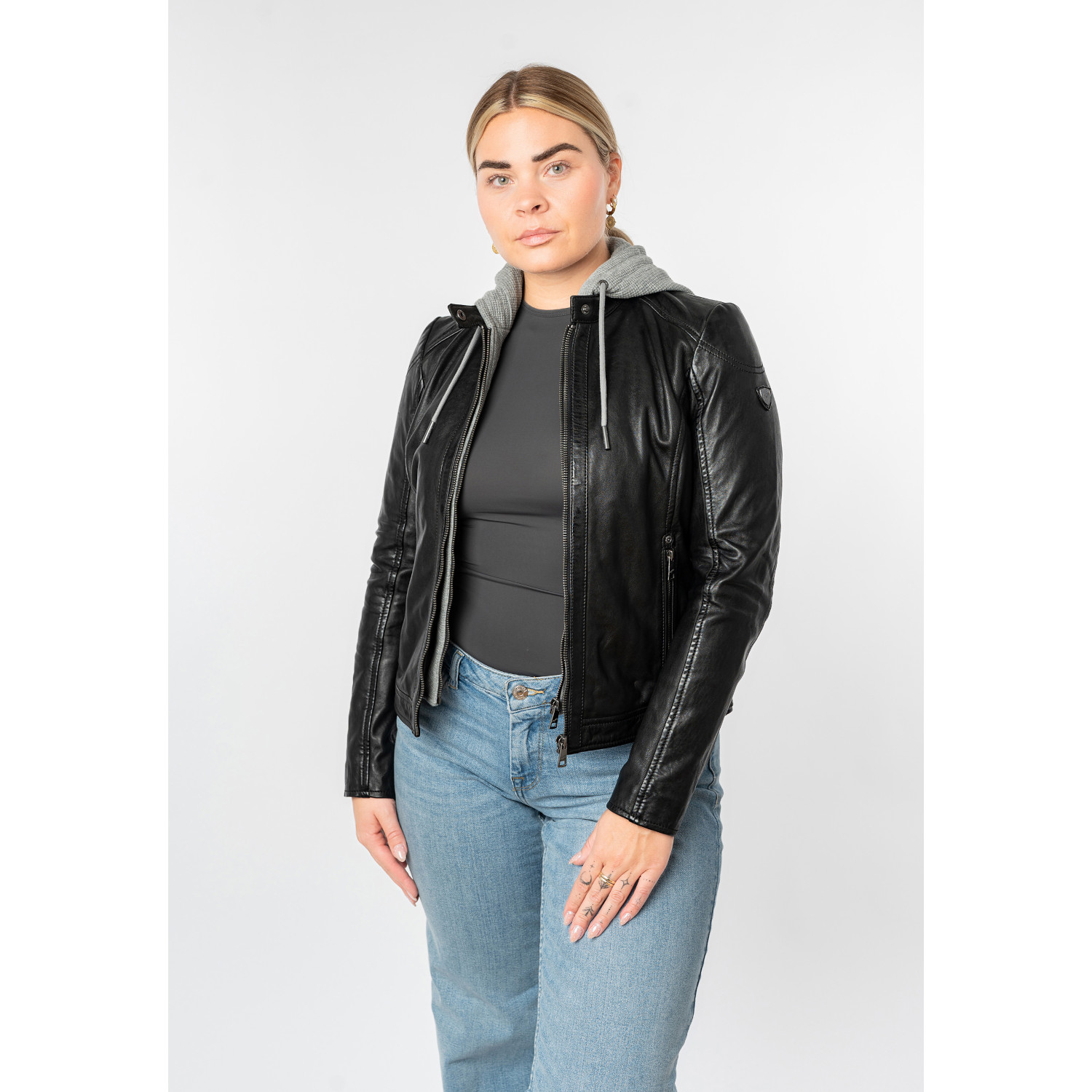 Kurtka skórzana damska Mauritius Czarna MWAlani – Kurtki skórzane