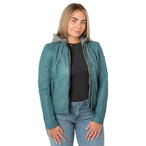 Kurtka skórzana damska Mauritius Jasnoturkusowa MWAlani