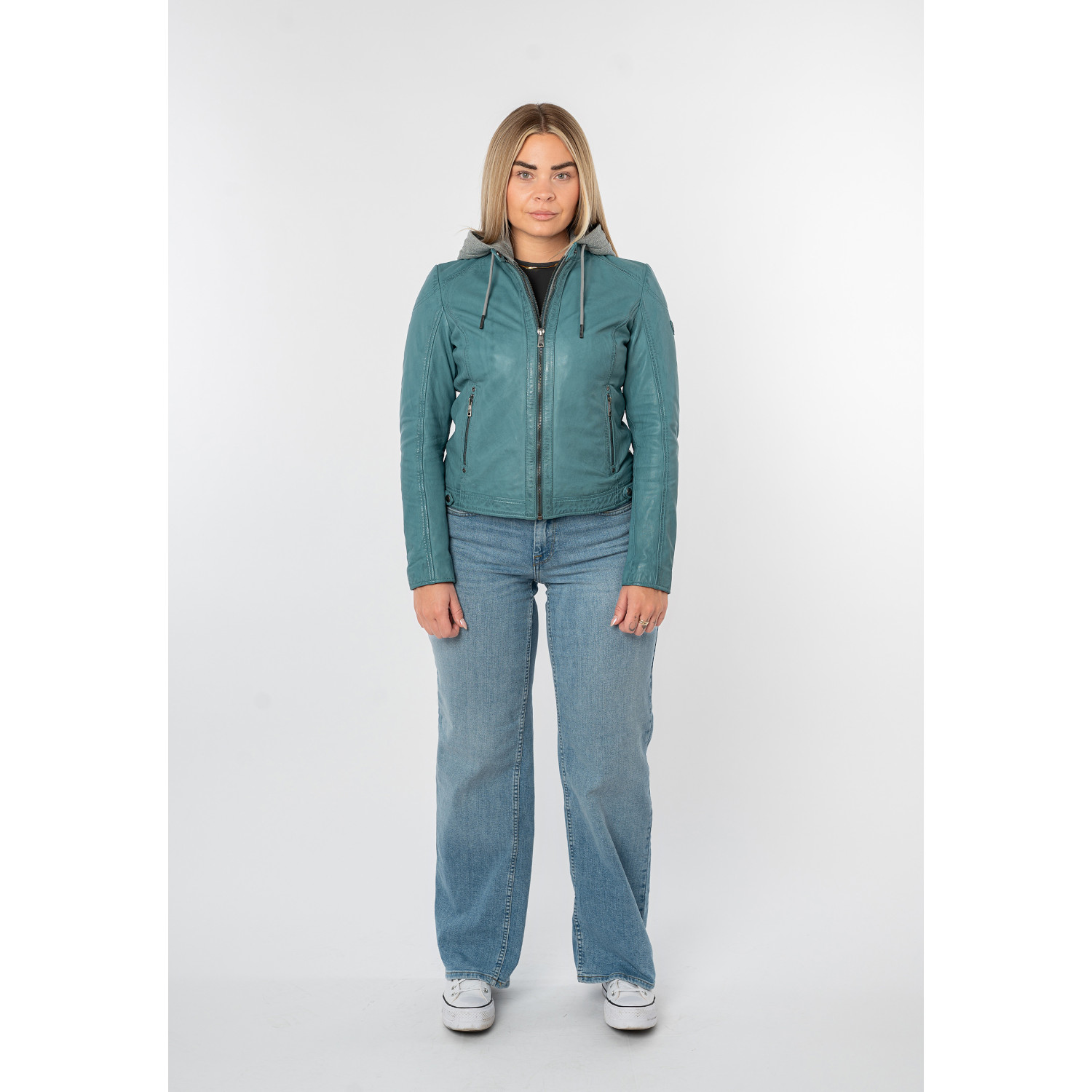 Kurtka skórzana damska Mauritius Jasnoturkusowa MWAlani – Kurtki skórzane