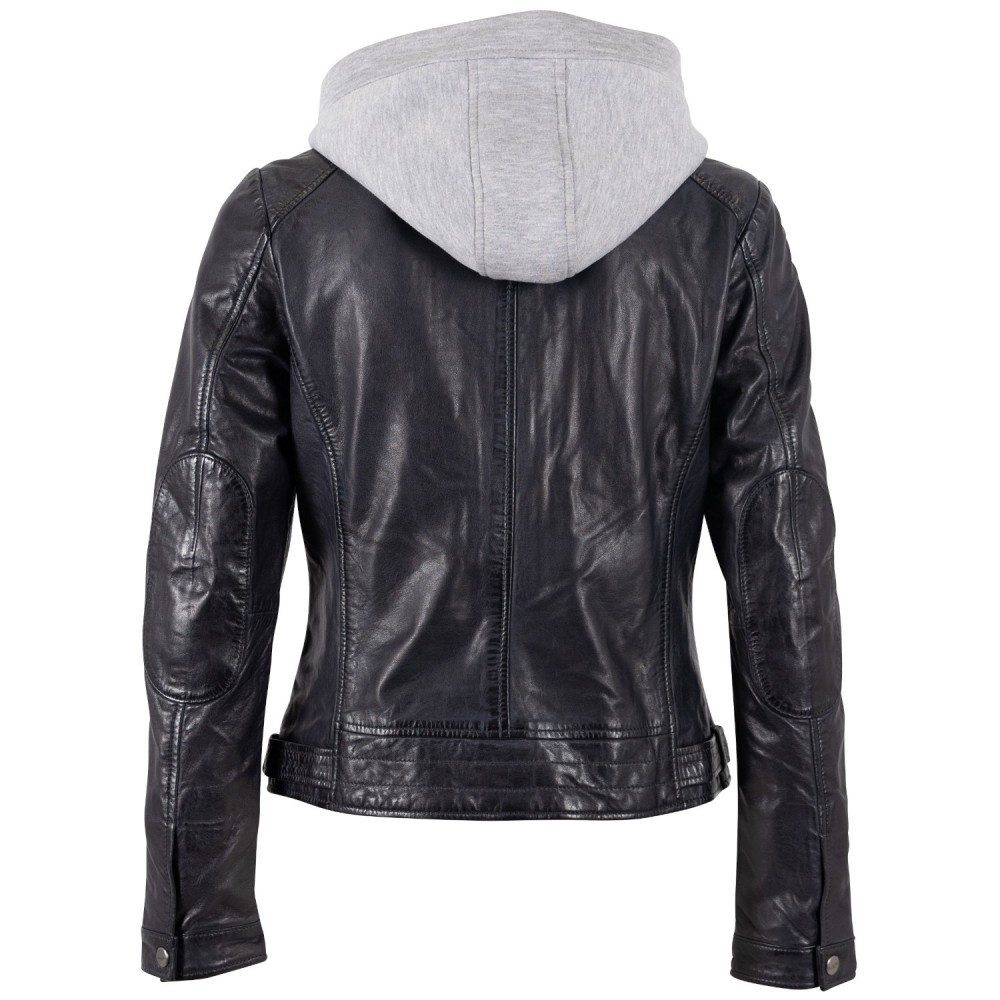 Kurtka skórzana damska Mauritius Ciemnogranatowa MWAleni - readytowear