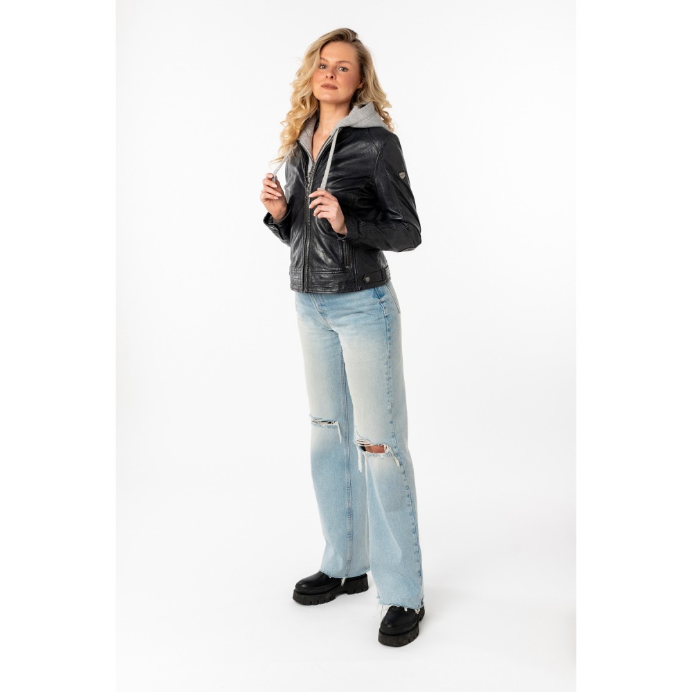 Kurtka skórzana damska Mauritius Ciemnogranatowa MWAleni - readytowear