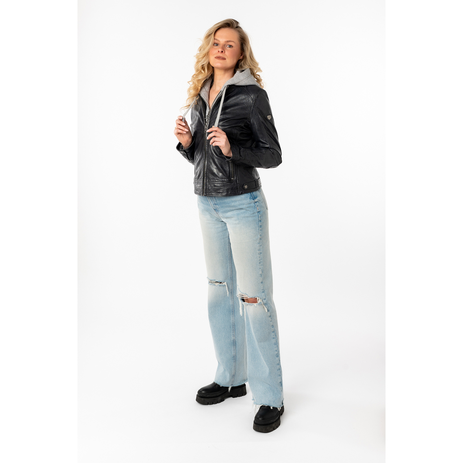 Kurtka skórzana damska Mauritius Ciemnogranatowa MWAleni – Kurtki skórzane