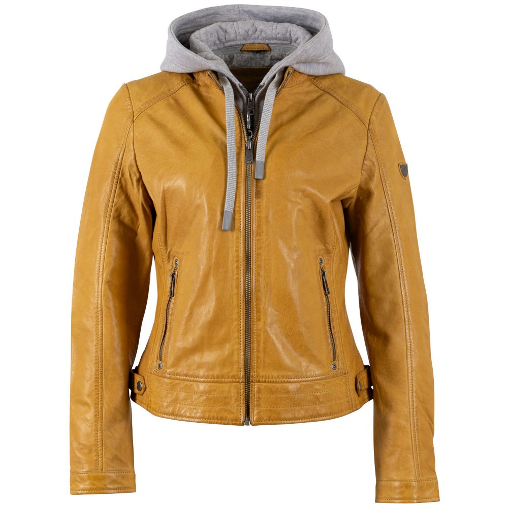 Kurtka skórzana damska Mauritius Ciemnożółta MWAleni - readytowear