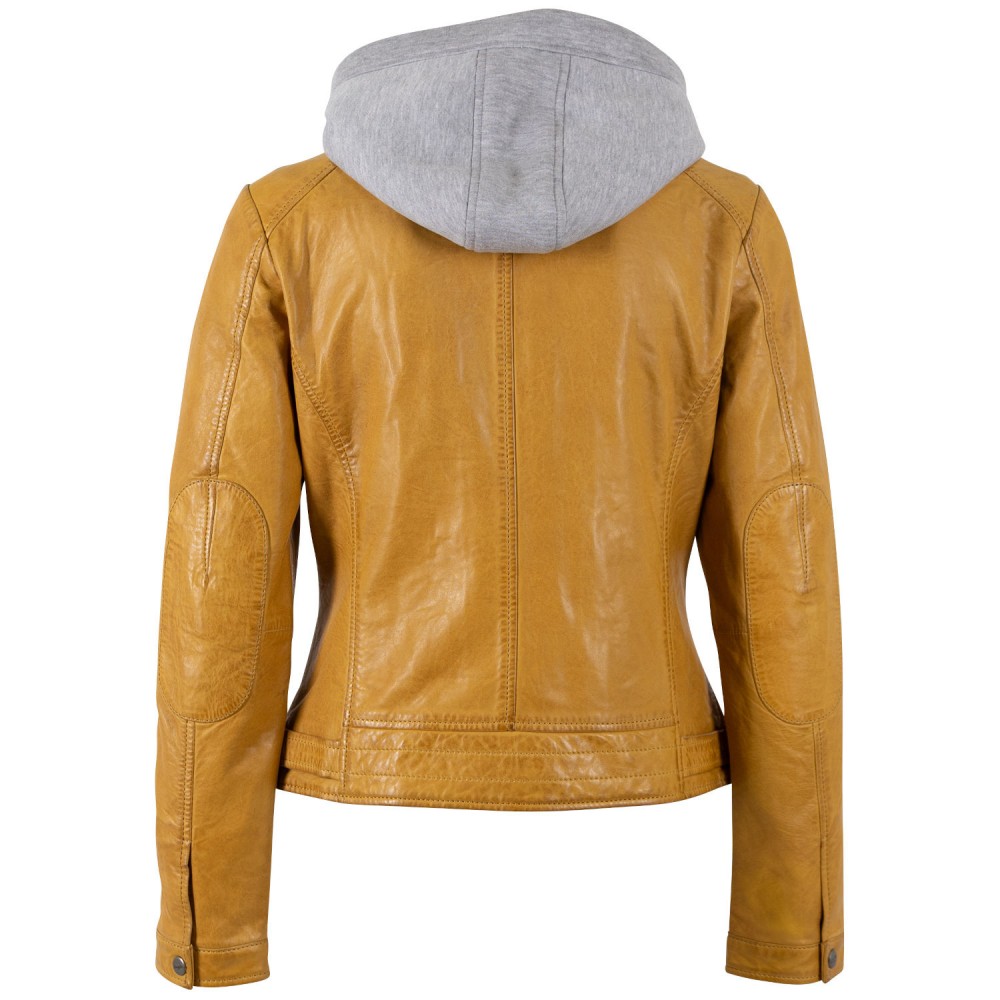 Kurtka skórzana damska Mauritius Ciemnożółta MWAleni - readytowear