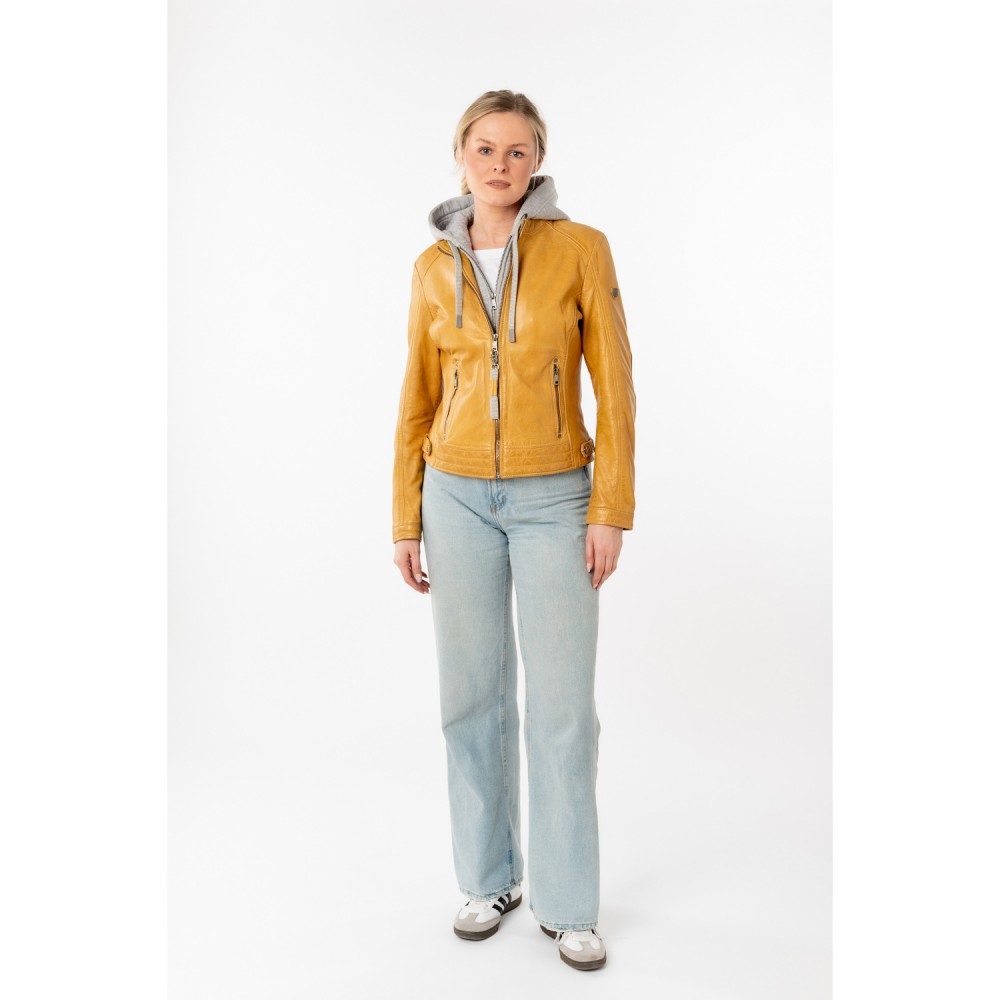 Kurtka skórzana damska Mauritius Ciemnożółta MWAleni - readytowear