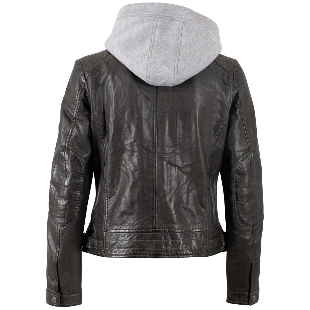 Kurtka skórzana damska Mauritius Ciemna oliwka MWAleni - readytowear