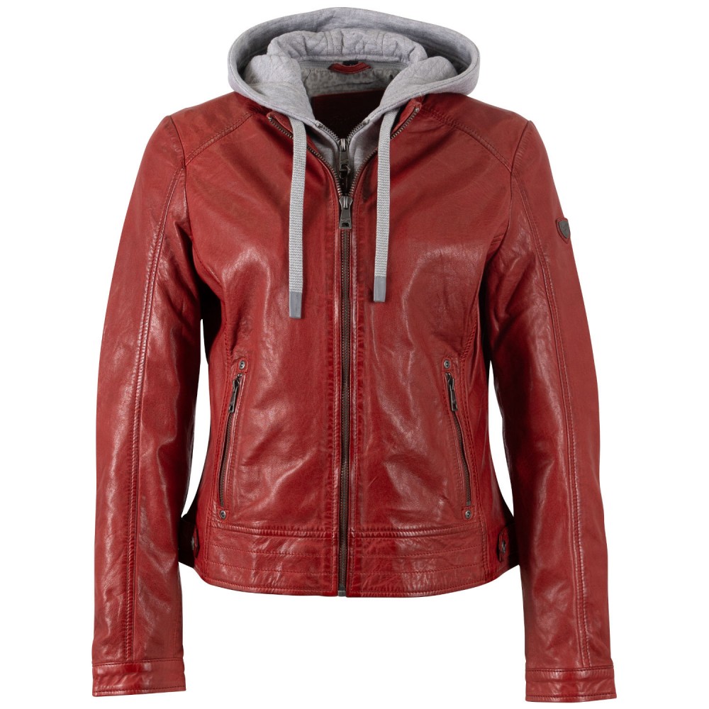 Kurtka skórzana damska Mauritius czerwona MWAleni - readytowear