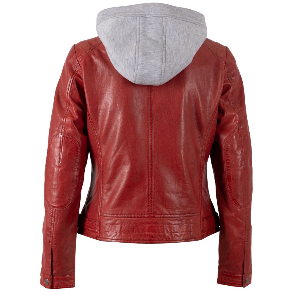 Kurtka skórzana damska Mauritius czerwona MWAleni - readytowear