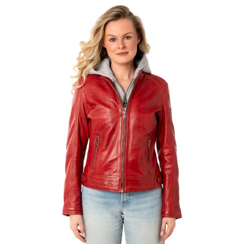 Kurtka skórzana damska Mauritius czerwona MWAleni