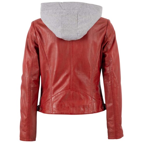 Kurtka skórzana damska Mauritius czerwona MWAleyna