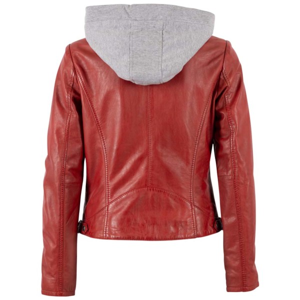 Kurtka skórzana damska Mauritius czerwona MWAleyna