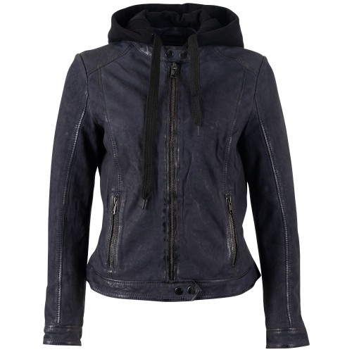 Kurtka skórzana damska Mauritius Granatowa MWAlyka