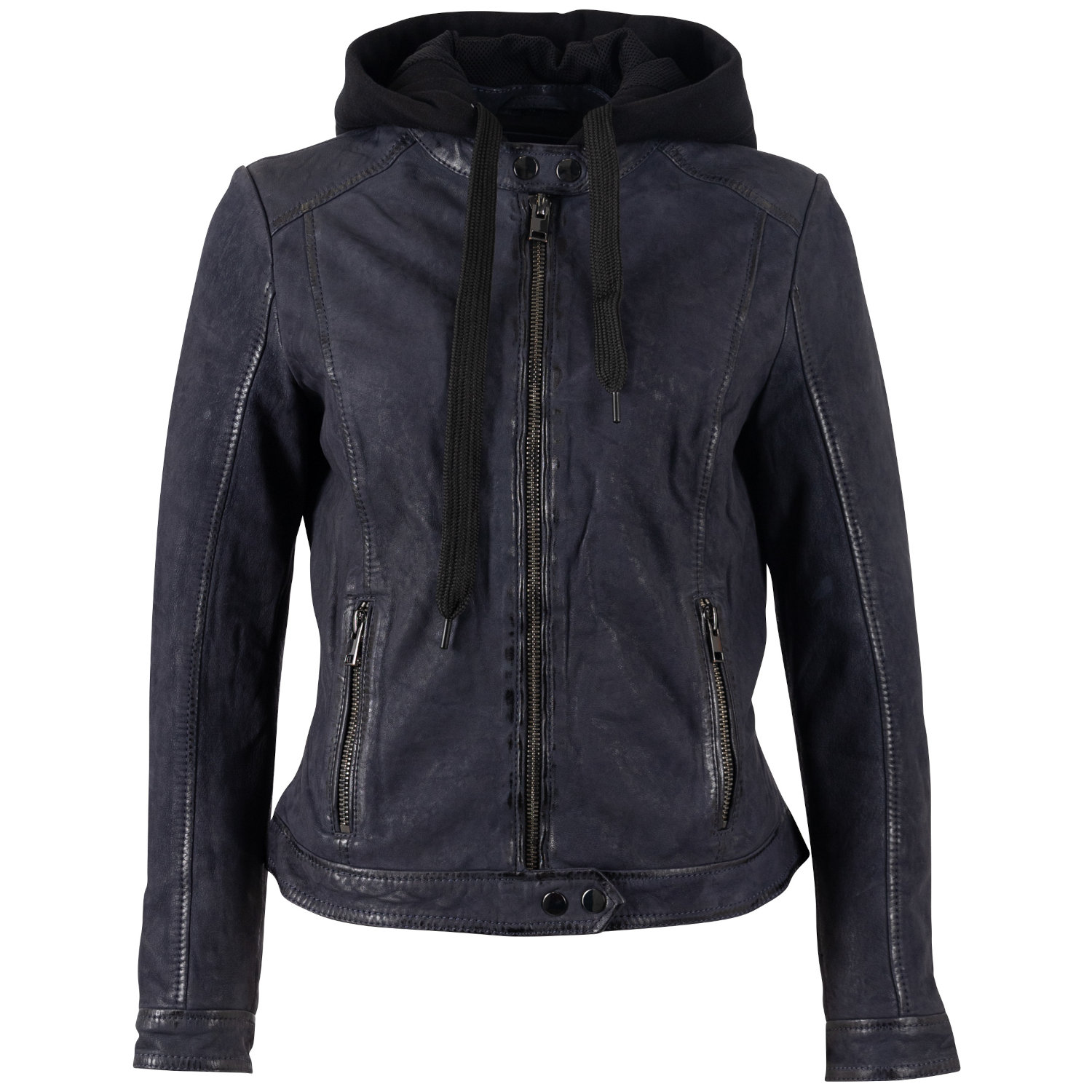 Kurtka skórzana damska Mauritius Granatowa MWAlyka – Kurtki skórzane
