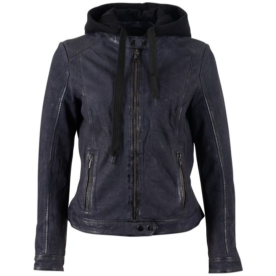 Kurtka skórzana damska Mauritius Granatowa MWAlyka